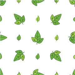 Seamless pattern of tropical leaves, vector-based, with vibrant green tones-04