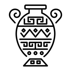 Greek pottery icon in linear style 