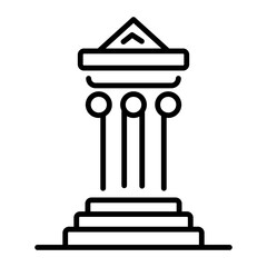 Monumental pillar icon in line style  