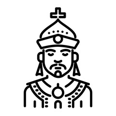 Chinese emperor icon in line style 