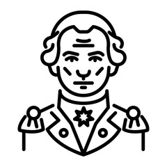 Historic figure icon in linear style 