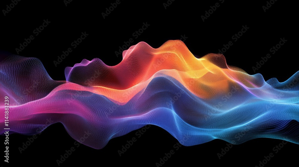 Poster abstract colorful digital waveform flowing pattern