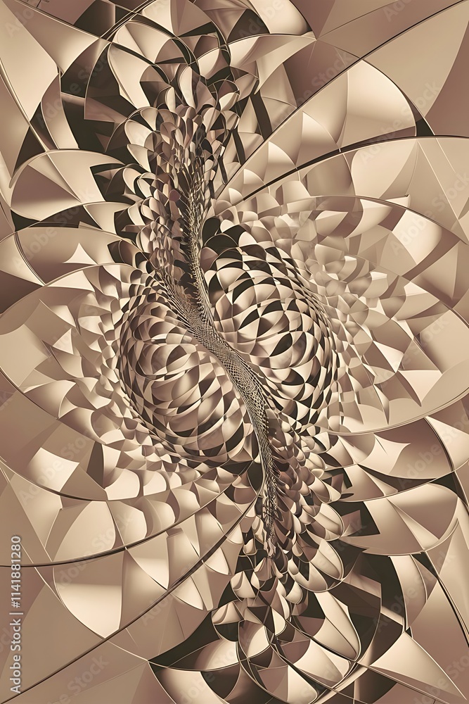 Poster captivating abstract backdrop composed of interlocking triangles and circles forming an intriguing d
