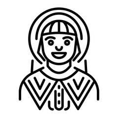 A linear icon of a sami man 