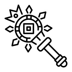 Royal scepter icon in linear style 