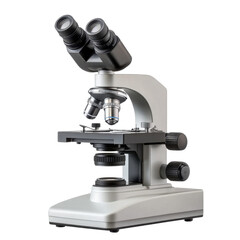 Professional laboratory microscope isolated on a transparent background