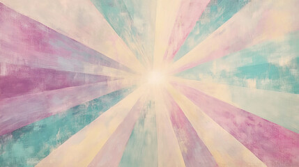 Soft pastel starburst pattern with muted tones of pink and teal