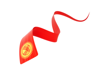 3d Flag Of Kyrgyzstan 3d Wavy Shiny Kyrgyzstan Ribbon Isolated On White Background 3d Illustration