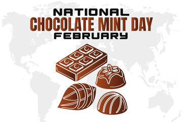 NATIONAL CHOCOLATE MINT DAY Vector Illustration background