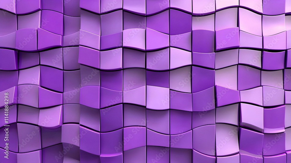 Aufkleber vibrant abstract violet grid pattern with wave-like textures
