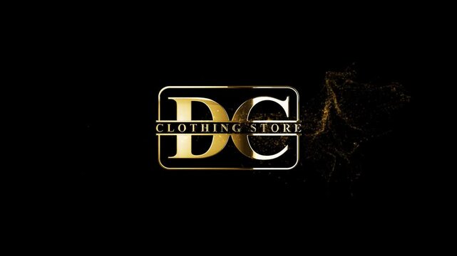 DC Letter, DC Clothing Store Logo, Golden Particles DC Logo Animation Videos For Marketing 