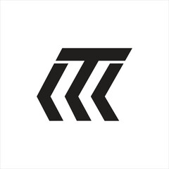Letter Mt or Tm modern logo design, creative elegant monogram abstract typography logo design