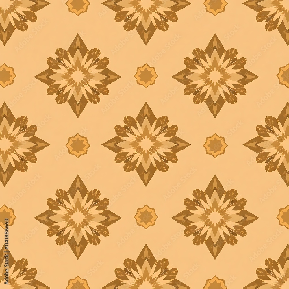 Poster beige geometric seamless pattern: a harmonious and minimalist beige background with a repeating patt