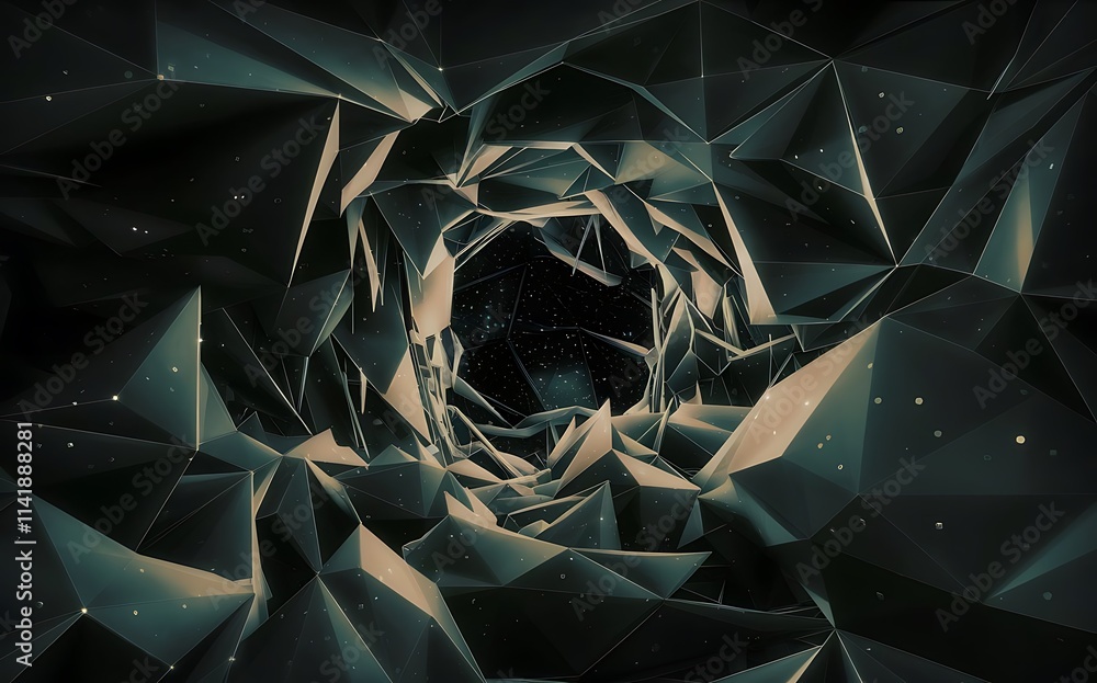 Poster abstract polygonal space low poly dark background with connecting dots and lines connection structur