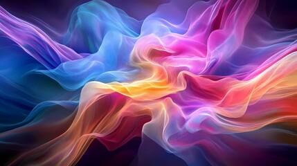 Obraz premium A vibrant, swirling blend of colors and light, creating a dynamic and ethereal visual experience.