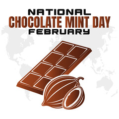 NATIONAL CHOCOLATE MINT DAY social media post Vector Illustration on february