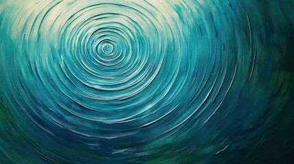 Abstract concentric circles in teal and blue, resembling water ripples.