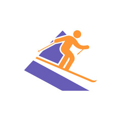 ski illustration logo