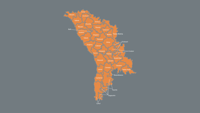 recommend clip art: Modern Map of Moldova with Interactive Features, Flat design Moldova outline map.