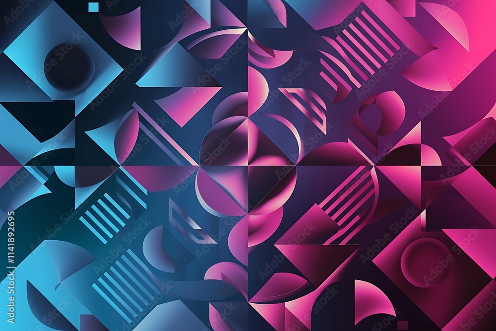 Poster geometric abstract background flat design abstract background vector illustration gradient color bac