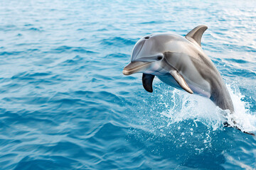 Fototapeta premium Playful Dolphin Leaping Out of Water, Ocean Wildlife Photography