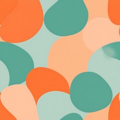 Abstract Organic Shapes: A captivating abstract design featuring a seamless pattern of overlapping organic shapes in warm, earthy tones of orange, green, and peach.  