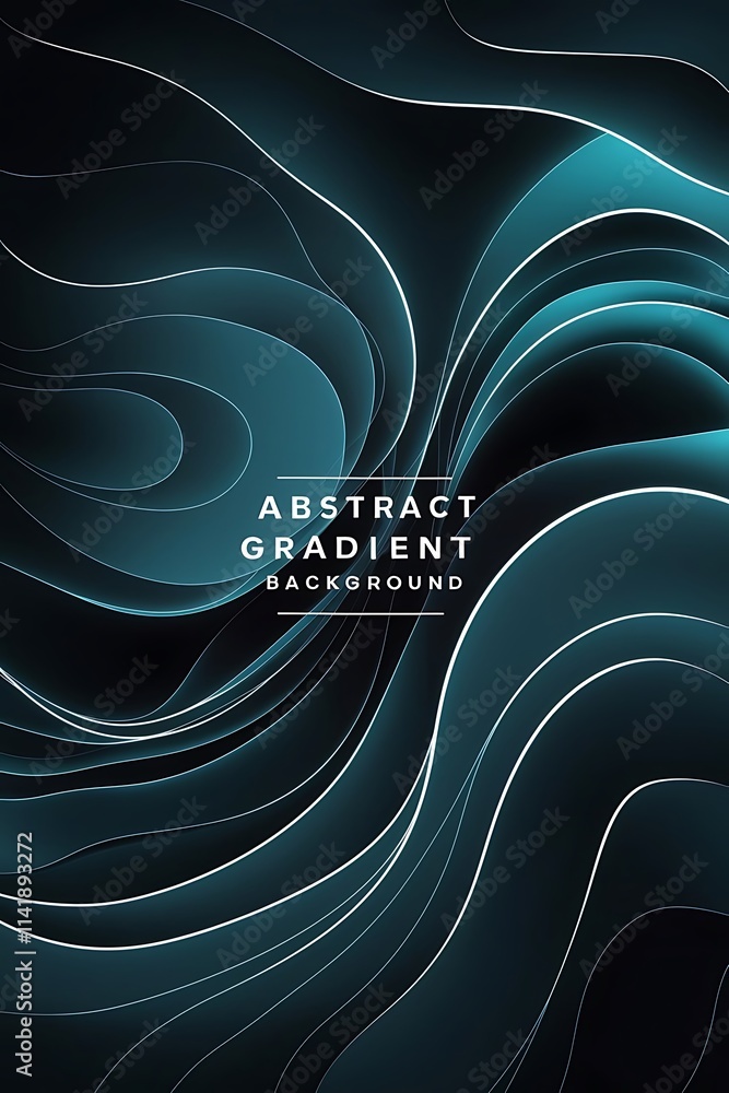 Poster abstract gradient background dark blue gradient color and wave line vector background illustration t