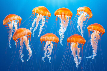 Mesmerizing School of Jellyfish in the Deep Ocean