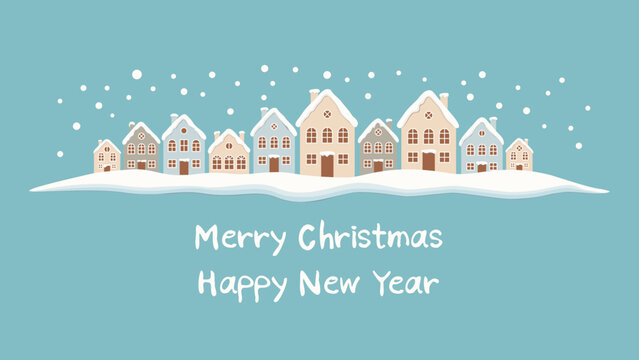 A small town in snowy winter 10h