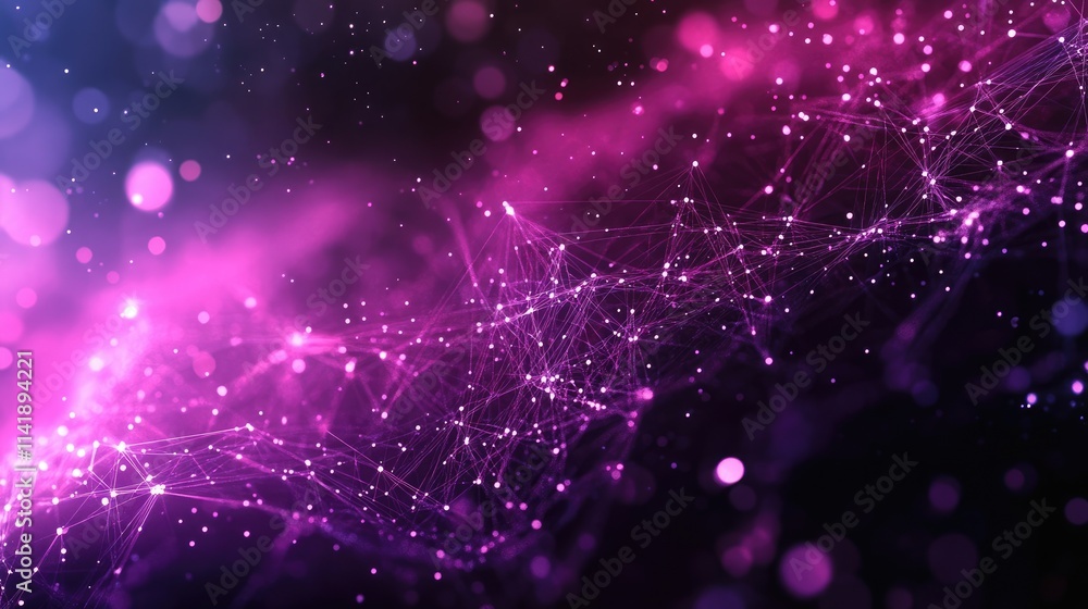 Aufkleber high-tech global banner with data flow, interconnected lines, and digital elements, symbolizing the 