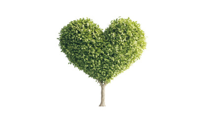 Naklejka premium Lush Heart-Shaped Tree Symbolizing Love and Nature, Ideal for Environmental Awareness and Romantic Themes in Sustainable Graphics