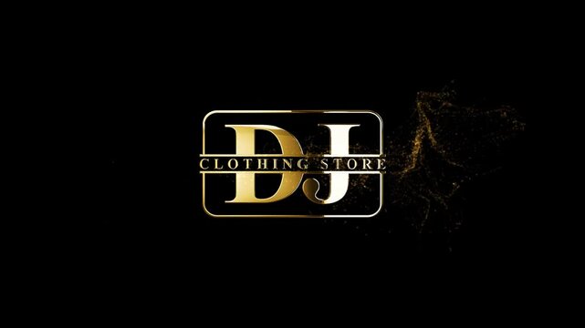 Abstract DJ Logo Videos, DJ Clothing Store Logo, Golden Particles DJ Logo Animation For Your Store 