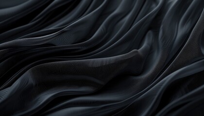 Fototapeta premium Dark Fabric Draped in Elegant Waves and Folds
