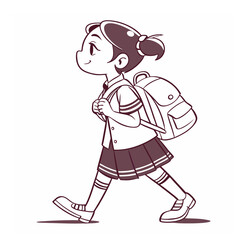 student, girl walk