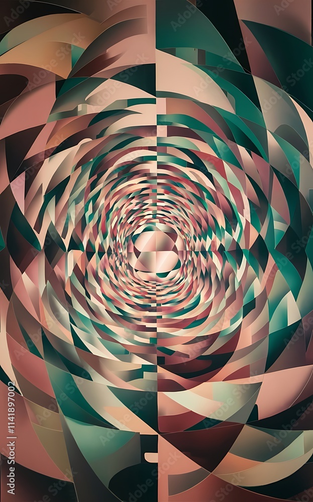 Aufkleber captivating abstract backdrop composed of interlocking triangles and circles forming an intriguing d