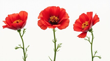 Fototapeta premium Beautiful Ranunculus Flowers Isolated on a White Background.