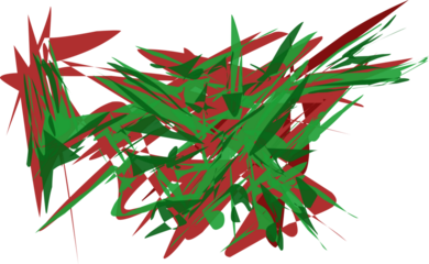 Abstract grunge shape brown and green color gothic brutalism