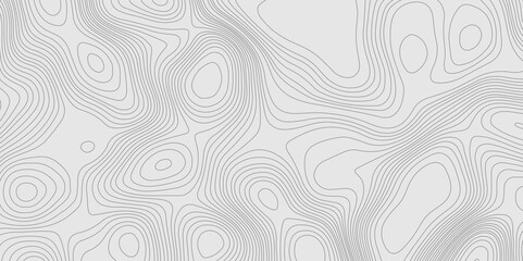Topographic terrain map patterns vintage outdoors style abstract wavy line grey background, contour line style mountain relief cartography stylized height of the lines map geographic background.
