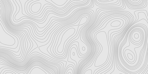 Topographic terrain map patterns vintage outdoors style abstract wavy line grey background, contour line style mountain relief cartography stylized height of the lines map geographic background.