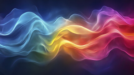 Obraz premium Colorful abstract waves create vibrant, dynamic background with flowing patterns
