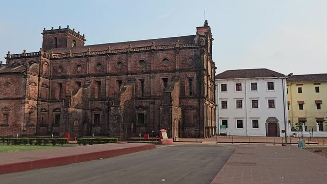 The Basilica of Bom Jesus, a UNESCO World Heritage Site in Old Goa. This iconic structure, built in the Baroque style, houses the remains of St. Francis Xavier 