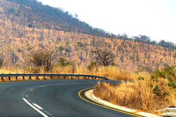 road in the rural area of Zambia, Africa