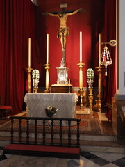 Crucifixion in San Juan Bautista church in Spain - vertical