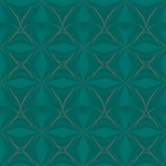 Teal Geometric Pattern: A mesmerizing, repeating pattern of teal and gray interlocking geometric shapes create a sophisticated and stylish abstract design.  