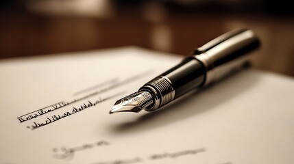 Fototapeta premium Insurance contract being signed by a client 