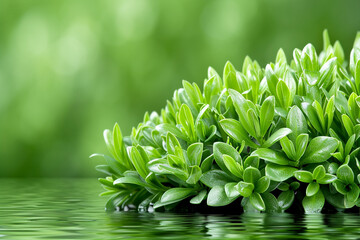 Close-up of Delicate Moss with Dew Drops in the Early Morning