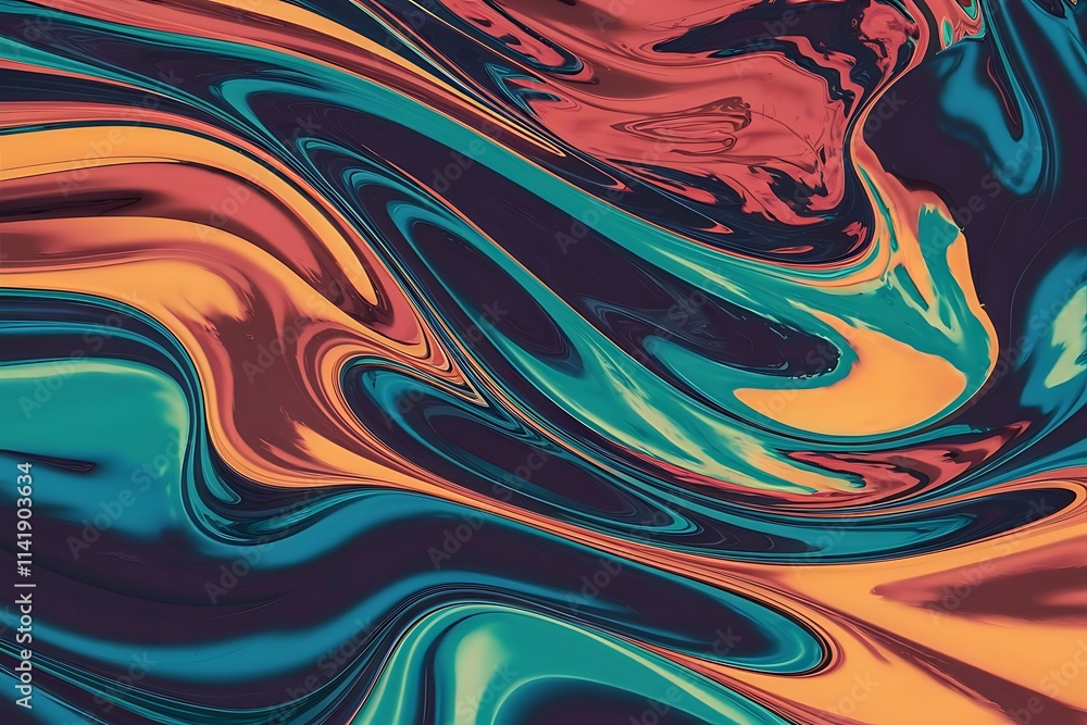 Poster abstract liquid wave background with colorful background fluid wavy shapes design