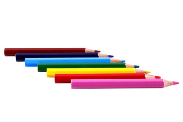 Fototapeta premium color pencils isolated on white background. PNG file. transparent background