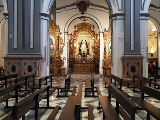 Inside San Juan Bautista church in Spain