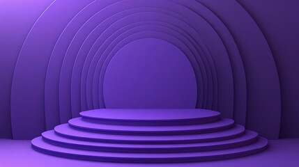 Obraz premium vibrant purple background with circular platform creates modern stage